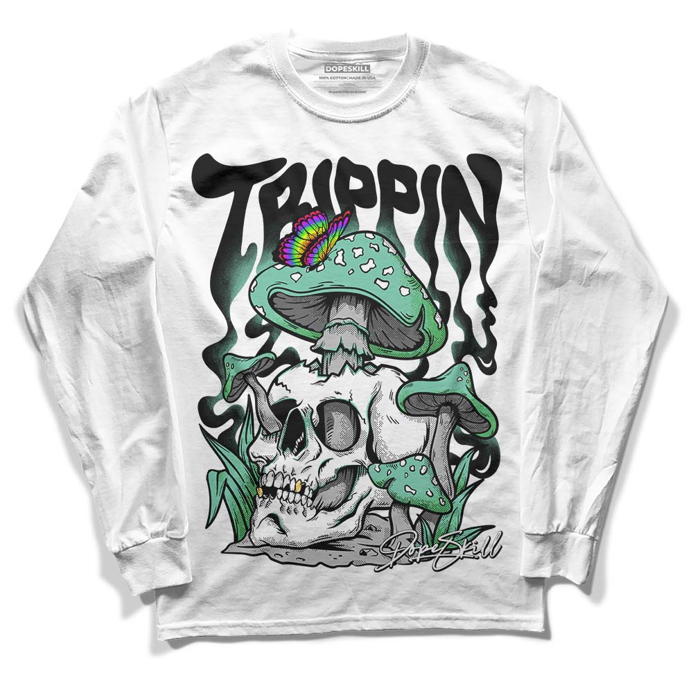 Jordan 1 High OG Green Glow DopeSkill Long Sleeve T-Shirt Trippin Graphic Streetwear - White