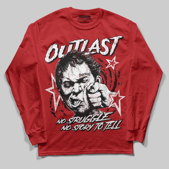 Red Sneakers DopeSkill Long Sleeve T-Shirt Outlast Graphic Streetwear - Red