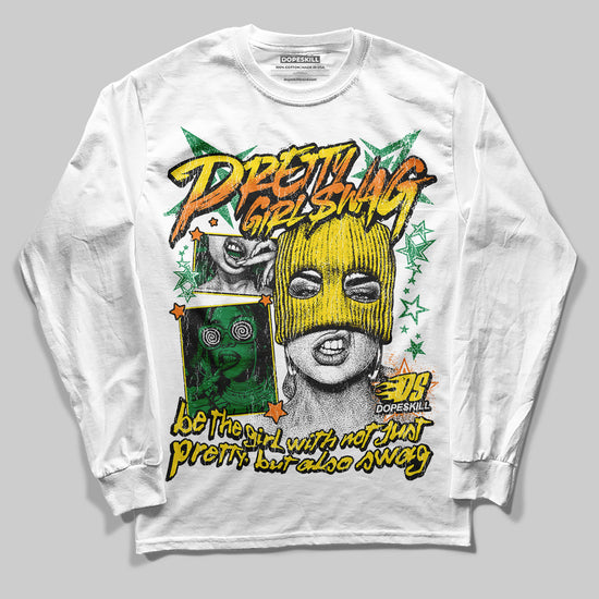 Dunk Low Reverse Brazil DopeSkill Long Sleeve T-Shirt Pretty Girl Swag Graphic Streetwear - White