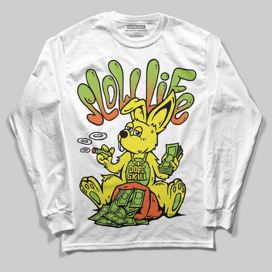 Neon Green Sneakers DopeSkill Long Sleeve T-Shirt Slow Life Graphic Streetwear  - White