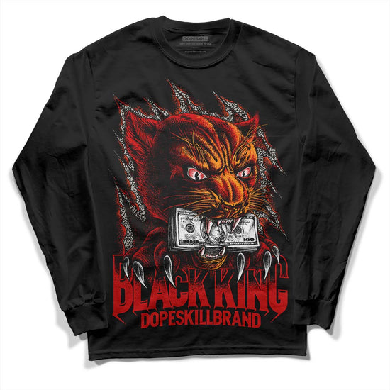 Jordan 3 Fire Red DopeSkill Long Sleeve T-Shirt Black King Graphic Streetwear - Black