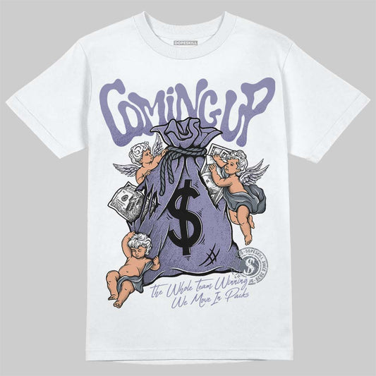 Jordan 5 Retro Low Indigo Haze DopeSkill T-Shirt Money Bag Coming Up Graphic Streetwear - White