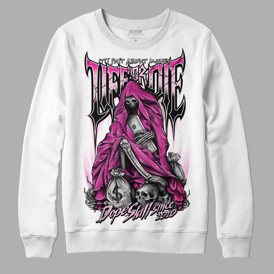 Pink Sneakers DopeSkill Sweatshirt Life or Die Graphic Streetwear - White