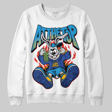 Royal Blue Sneakers DopeSkill Sweatshirt At The Top Graphic Streetwear - White 