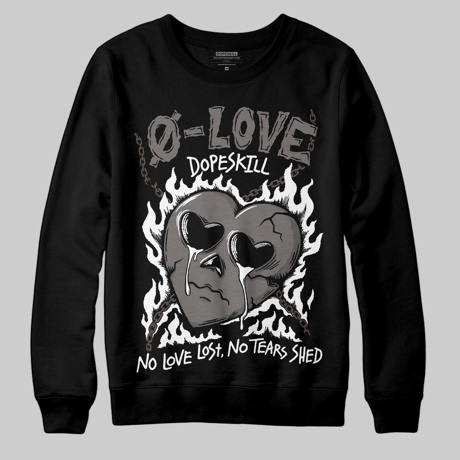 Jordan 4 Retro Cave Stone DopeSkill Sweatshirt Crying Heart Graphic Streetwear - Black