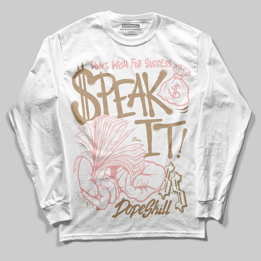 Nike Air Force 1 Low Canvas “Linen” DopeSkill Long Sleeve T-Shirt Speak It Graphic Streetwear - White
