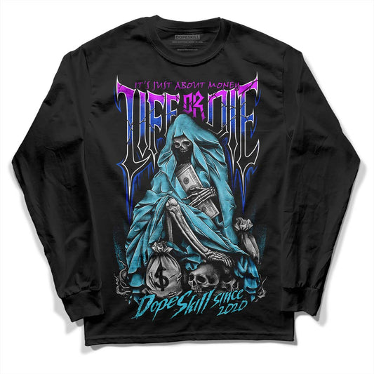 Dunk Low Argon DopeSkill Long Sleeve T-Shirt Life or Die Graphic Streetwear - Black