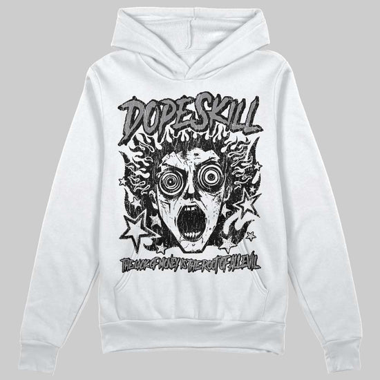 Jordan 4 “Black Cat” (2025) DopeSkill Hoodie Sweatshirt Root of Evil Graphic Streetwear - White