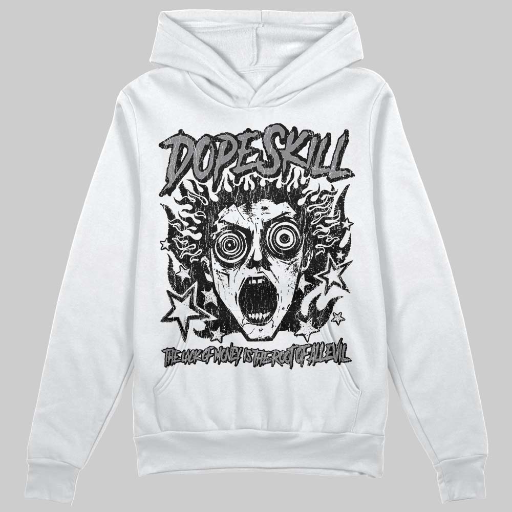 Jordan 4 “Black Cat” (2025) DopeSkill Hoodie Sweatshirt Root of Evil Graphic Streetwear - White