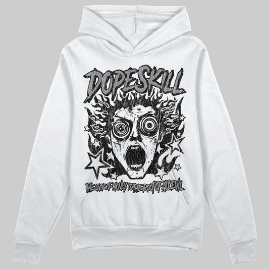 Jordan 4 “Black Cat” (2025) DopeSkill Hoodie Sweatshirt Root of Evil Graphic Streetwear - White