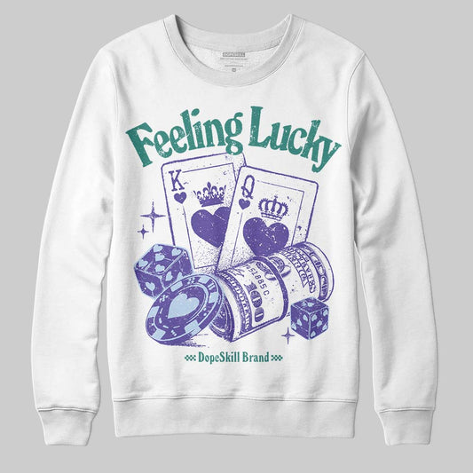 Jordan 5 OG “Grape” DopeSkill Sweatshirt Feeling Lucky Graphic Streetwear - White