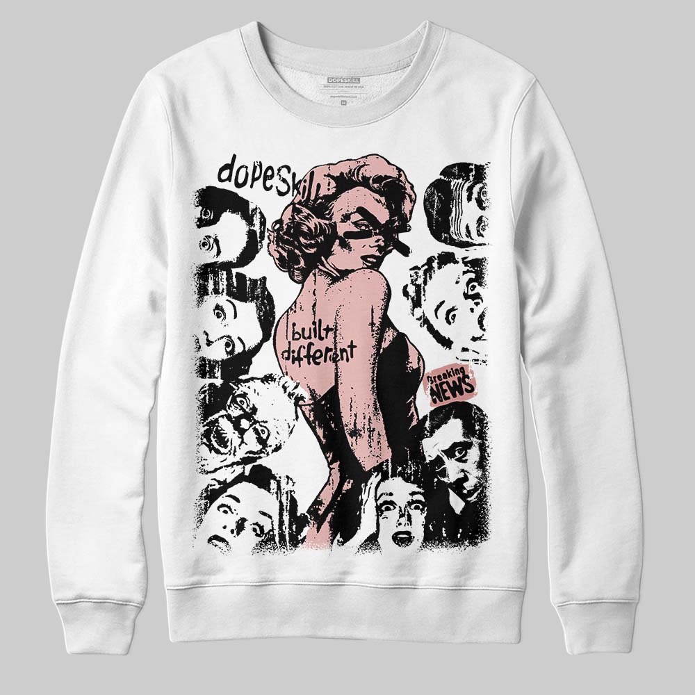 Jordan 40 “Dusty Rose” DopeSkill Sweatshirt Built Different Graphic Streetwear - White