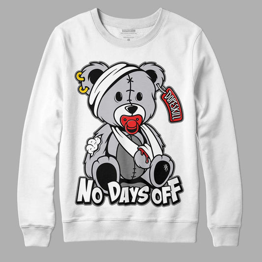Grey Sneakers DopeSkill Sweatshirt Hurt Bear Graphic Streetwear - White