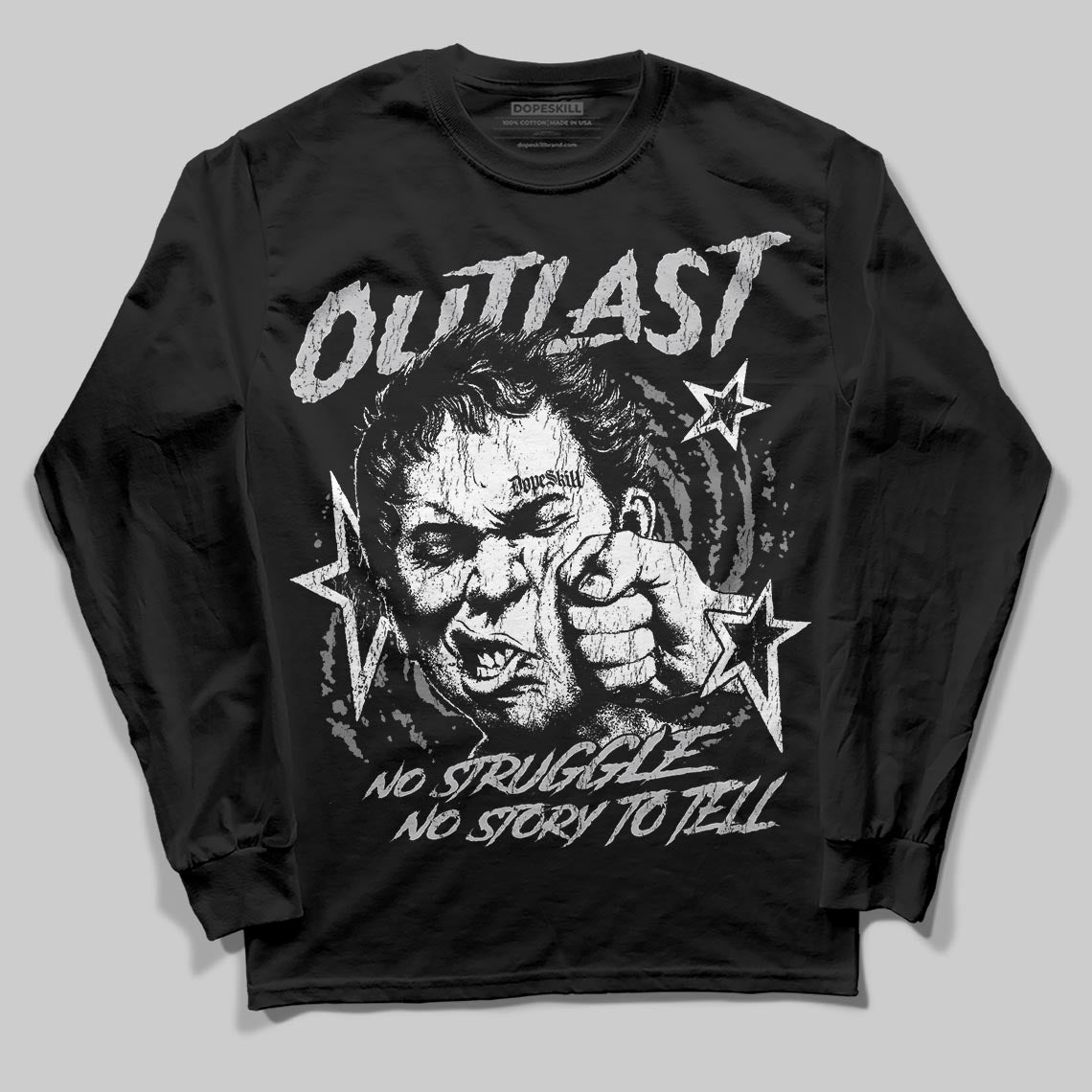 Grey Sneakers DopeSkill Long Sleeve T-Shirt Outlast Graphic Streetwear - black
