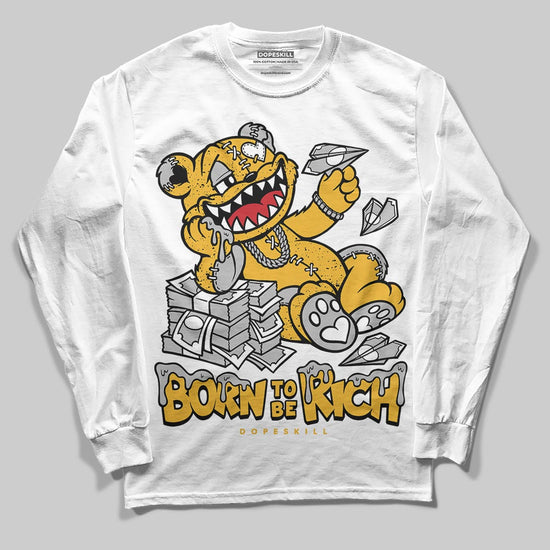 Jordan 5 'Tokyo' DopeSkill Long Sleeve T-Shirt Born To Be Rich Graphic Streetwear - White
