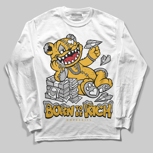 Jordan 5 'Tokyo' DopeSkill Long Sleeve T-Shirt Born To Be Rich Graphic Streetwear - White