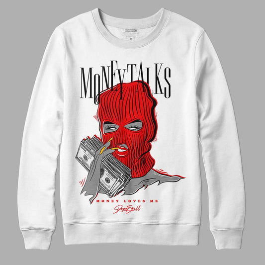 Red Sneakers DopeSkill Sweatshirt Money Talks Graphic Streetwear - White