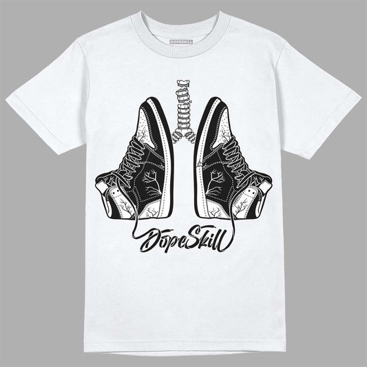 Jordan 1 High OG “Black/White” DopeSkill T-Shirt Breathe Graphic Streetwear - White 