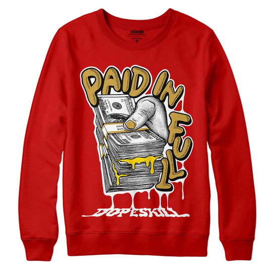 Red Sneakers DopeSkill Red Sweatshirt Paid In Full Graphic Streetwear 