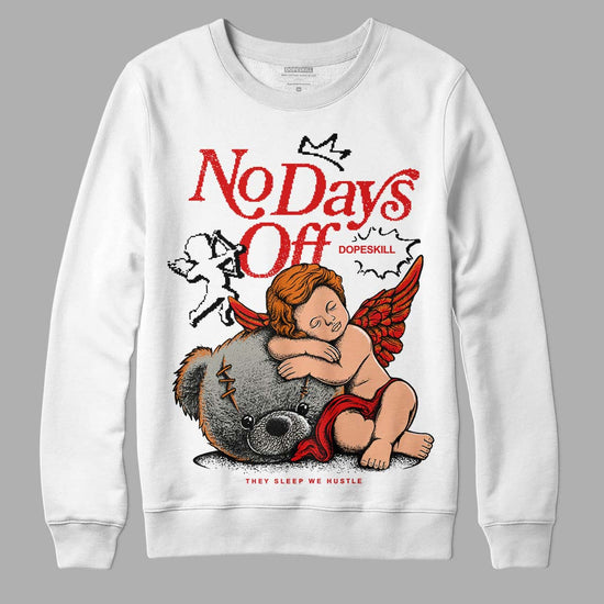 Jordan 3 Fire Red DopeSkill Sweatshirt New No Days Off Graphic Streetwear - White