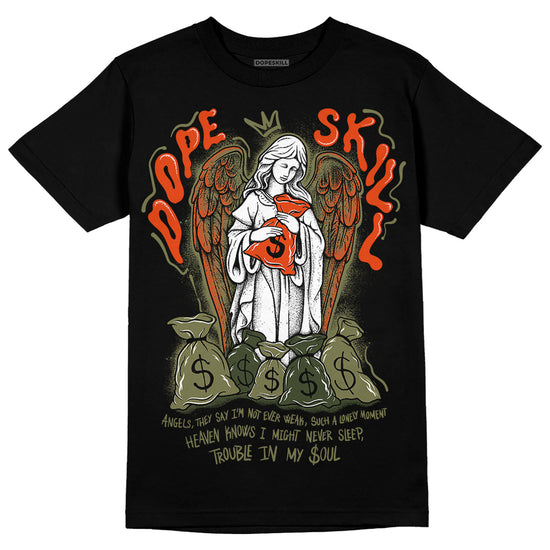 Olive Sneakers DopeSkill T-Shirt Angels Graphic Streetwear - Black