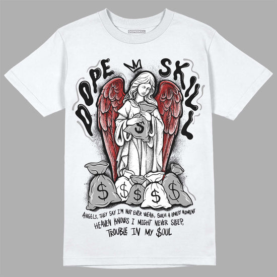 Jordan 14 "Black/White" DopeSkill T-Shirt Angels Graphic Streetwear - White