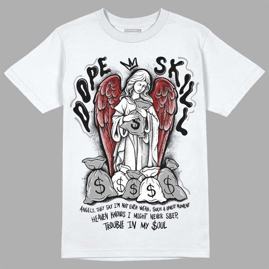 Jordan 14 "Black/White" DopeSkill T-Shirt Angels Graphic Streetwear - White