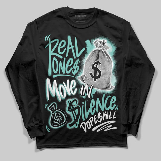 Jordan 11 Low "Igloo" DopeSkill Long Sleeve T-Shirt Real Ones Move In Silence Graphic Streetwear - Black