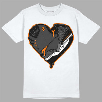 Jordan 3 Retro 'Fear Pack' DopeSkill T-Shirt Heart Jordan 3 Graphic Streetwear - White