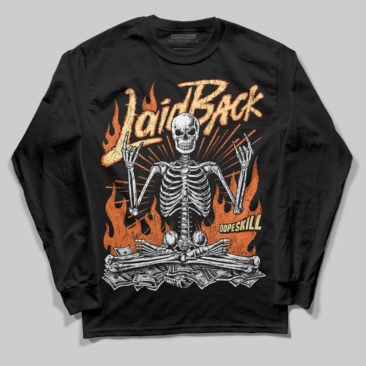 Orange, Black and White Sneakers DopeSkill Long Sleeve T-Shirt Laid Back Graphic Streetwear - black