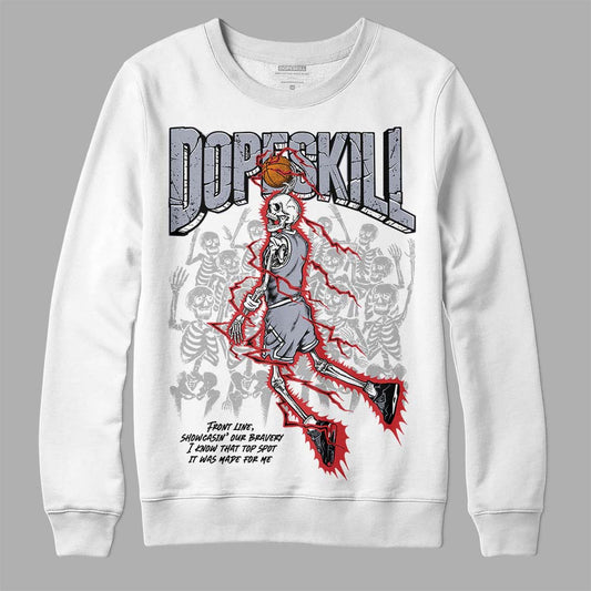 Jordan 4 “Bred Reimagined” DopeSkill Sweatshirt Thunder Dunk Graphic Streetwear - White