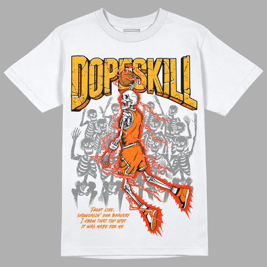 Orange, Black & White Sneakers  DopeSkill T-Shirt Thunder Dunk Graphic Stretwear - White 