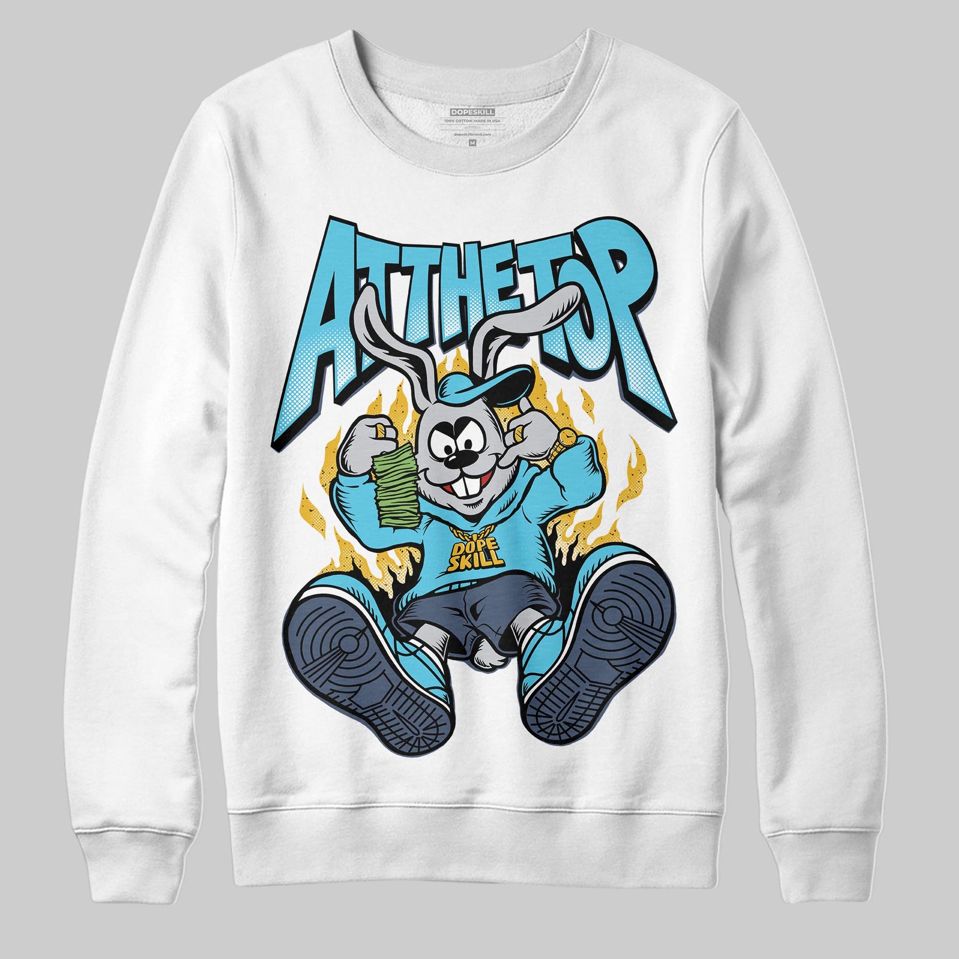 Jordan 11 Retro Gamma Blue (2025) DopeSkill Sweatshirt At The Top Graphic Streetwear  White