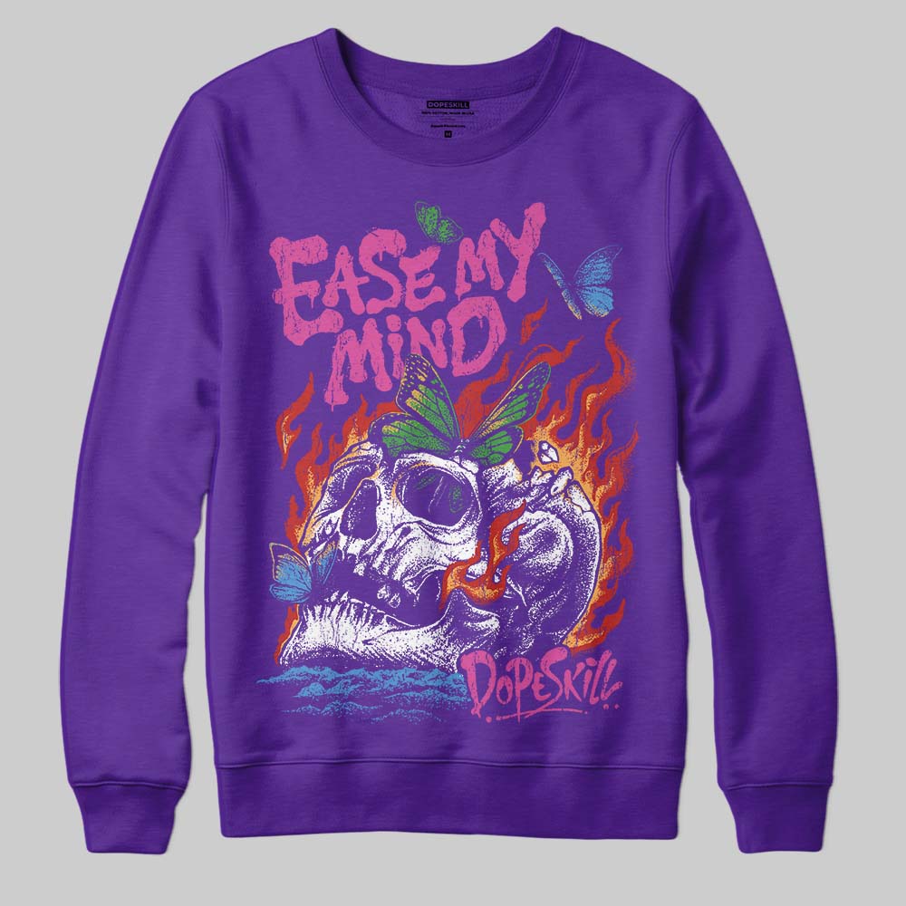 PURPLE Sneakers DopeSkill Sweatshirt Ease My Mind Graphic Streetwear - Purple 
