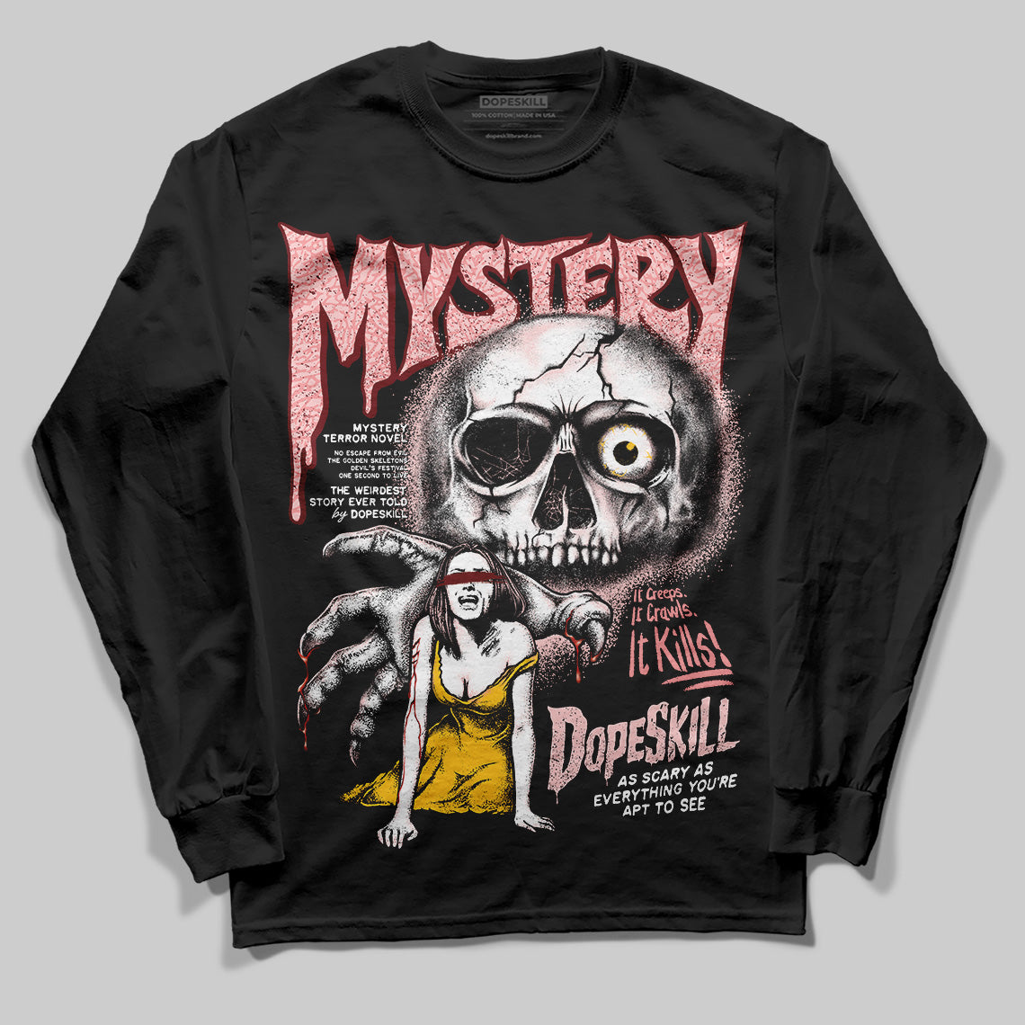 Jordan 3 Retro Valentine's Day Treat Yourself (2025) DopeSkill Long Sleeve T-Shirt Mystery Ghostly Grasp Graphic Streetwear - Black