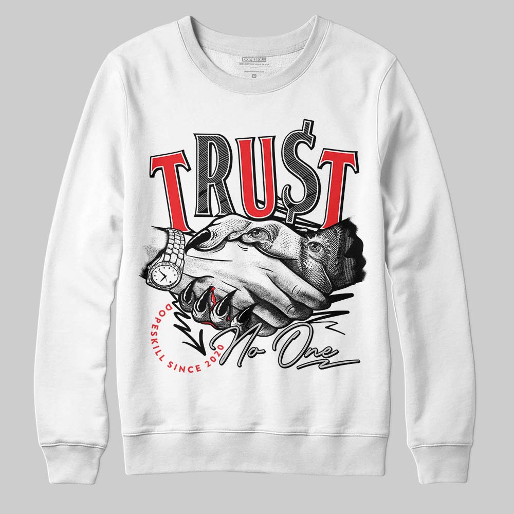 Jordan Spizike Low Bred DopeSkill Sweatshirt Trust No One Graphic Streetwear - White