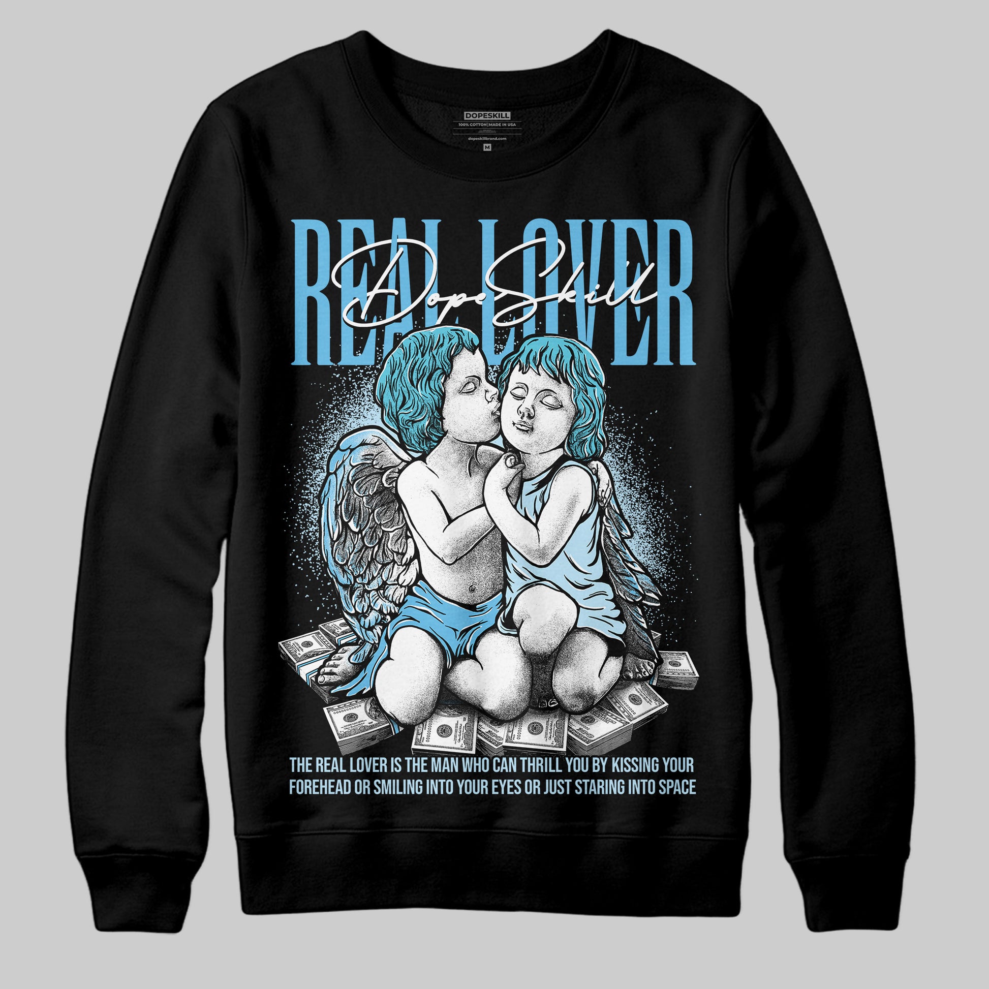 Jordan 11 Retro Legend Blue DopeSkill Sweatshirt Real Lover Graphic Streetwear - Black