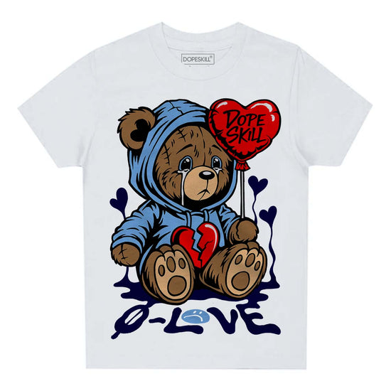 Jordan 9 Powder Blue DopeSkill Toddler Kids T-shirt Broken Bear Graphic Streetwear - White