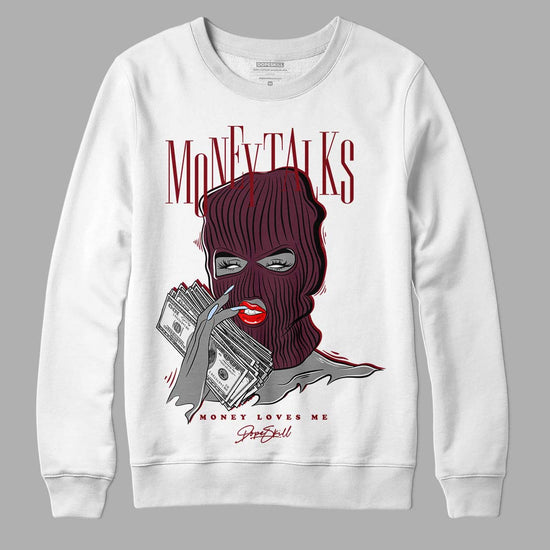 Jordan 5 Retro Burgundy (2023) DopeSkill Sweatshirt Money Talks Graphic Streetwear - White