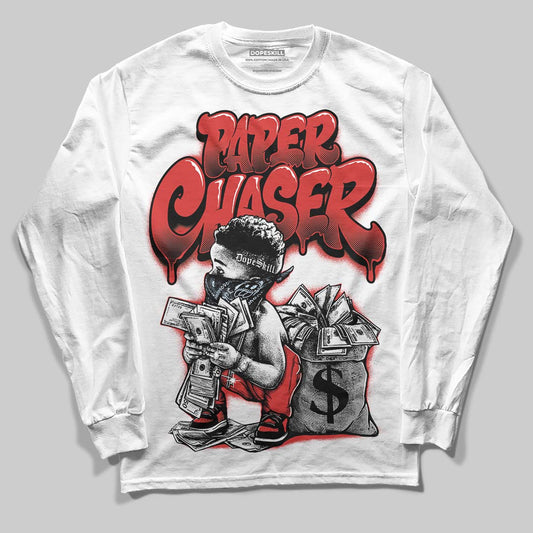 Jordan 6 “Reverse Infrared” DopeSkill Long Sleeve T-Shirt Paper Chaser Boy Graphic Streetwear - White