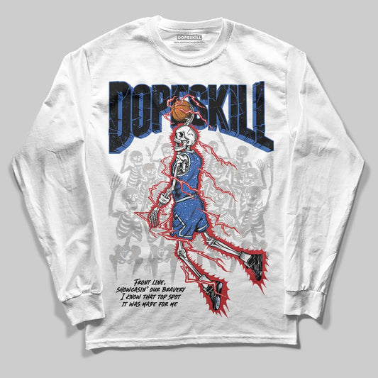 Awake NY x Jordan 5 Retro 'Black Racer Blue' DopeSkill Long Sleeve T-Shirt Thunder Dunk Graphic Streetwear - White