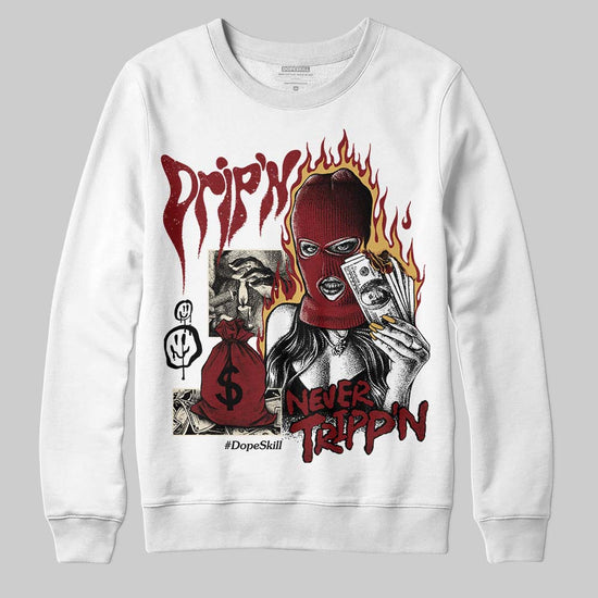 Dunk Low SE Sisterhood Sail Team Red W DopeSkill Sweatshirt Drip'n Never Tripp'n Graphic Streetwear - White