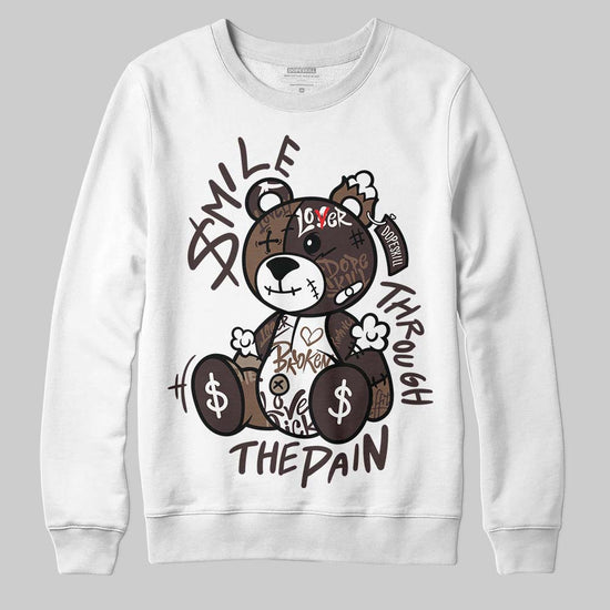 SoleFly x Air Jordan 12 Retro SP 'Cafecito/Baroque Brown' DopeSkill Sweatshirt Smile Through The Pain Graphic Streetwear - White