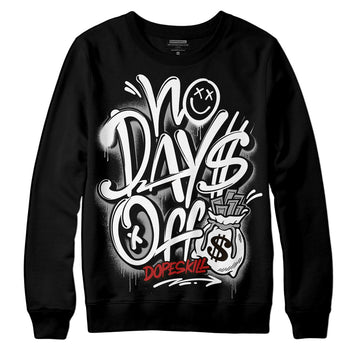 Jordan 14 "Black/White" DopeSkill Sweatshirt No Days Off Graphic Streetwear - Black