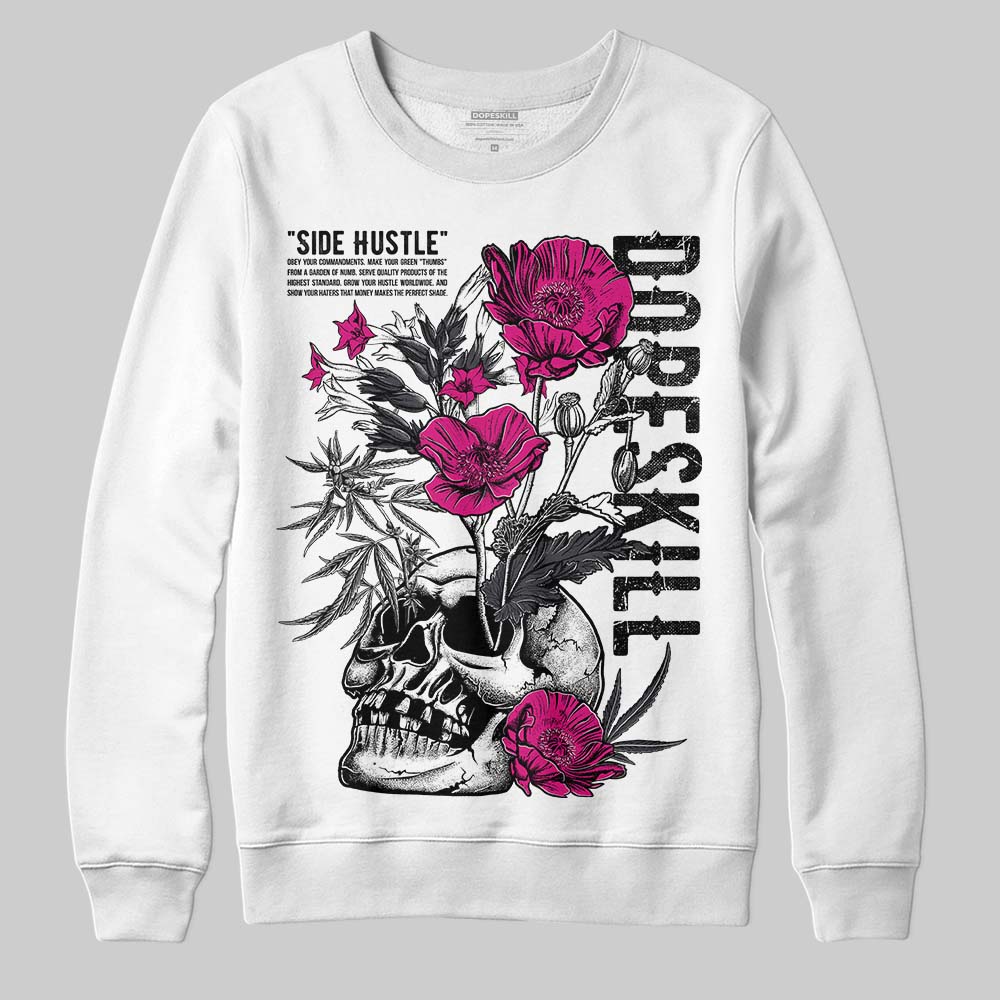 Jordan 3 Retro Black Cat DopeSkill Sweatshirt Side Hustle Graphic Streetwear - White