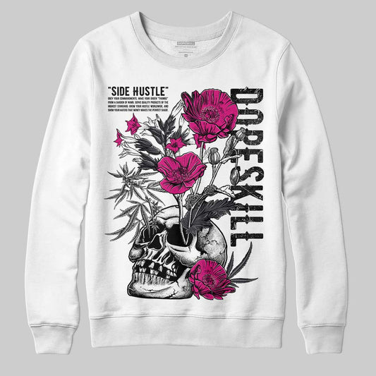 Jordan 3 Retro Black Cat DopeSkill Sweatshirt Side Hustle Graphic Streetwear - White