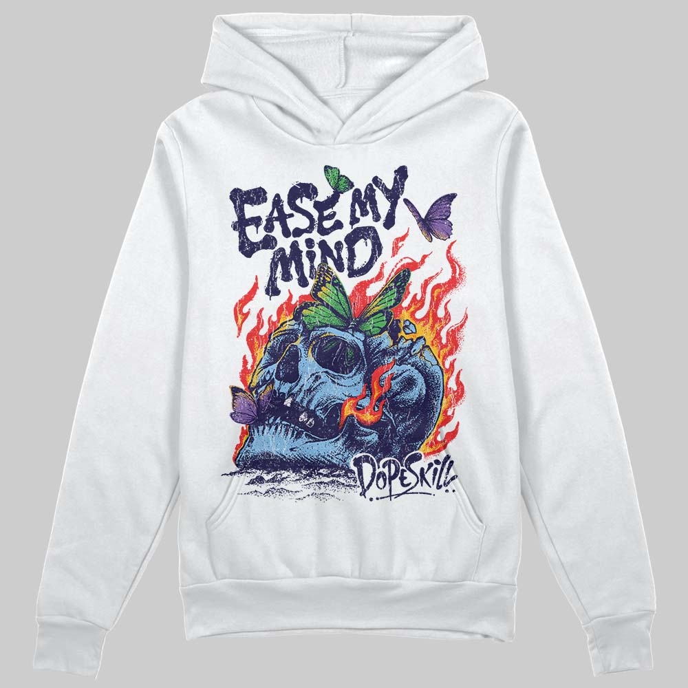 University Blue Sneakers DopeSkill Hoodie Sweatshirt Ease My Mind Graphic Streetwear - White