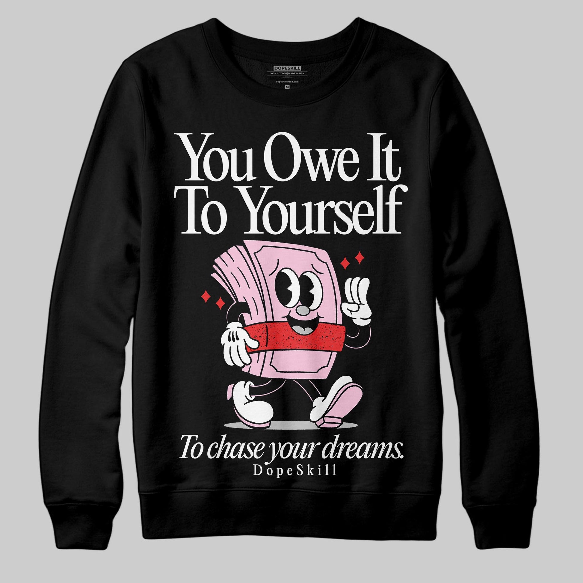 Awake NY x Air Jordan 5 Arctic Pink DopeSkill Sweatshirt Owe It To Yourself Graphic Streetwear - black