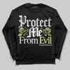 Jordan 4 GS “Light Lemon Twist” DopeSkill Long Sleeve T-Shirt Protect Me From Evil Graphic Streetwear - Black