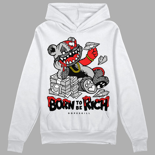 Jordan Spizike Low Bred DopeSkill Hoodie Sweatshirt Born To Be Rich Graphic Streetwear - White 